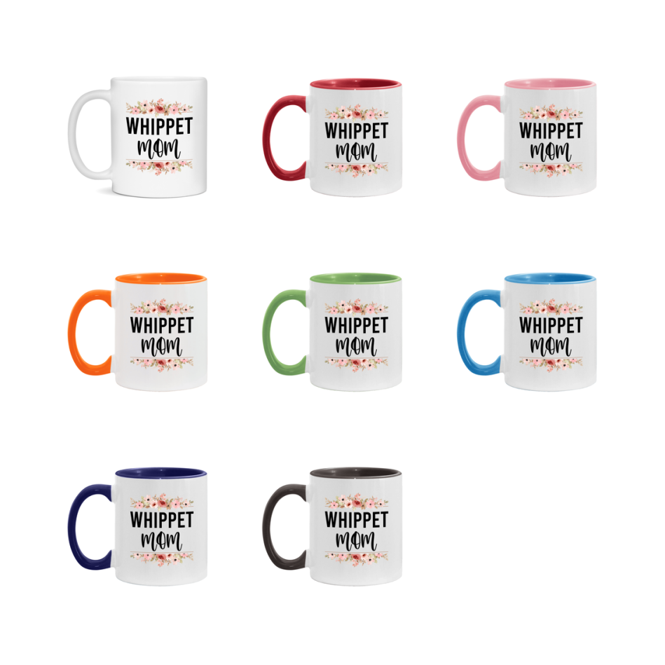 Whippet Mom Coffee Mug, 11Oz Or 15Oz White Ceramic Tea Cup, Gift For Whippet Mom