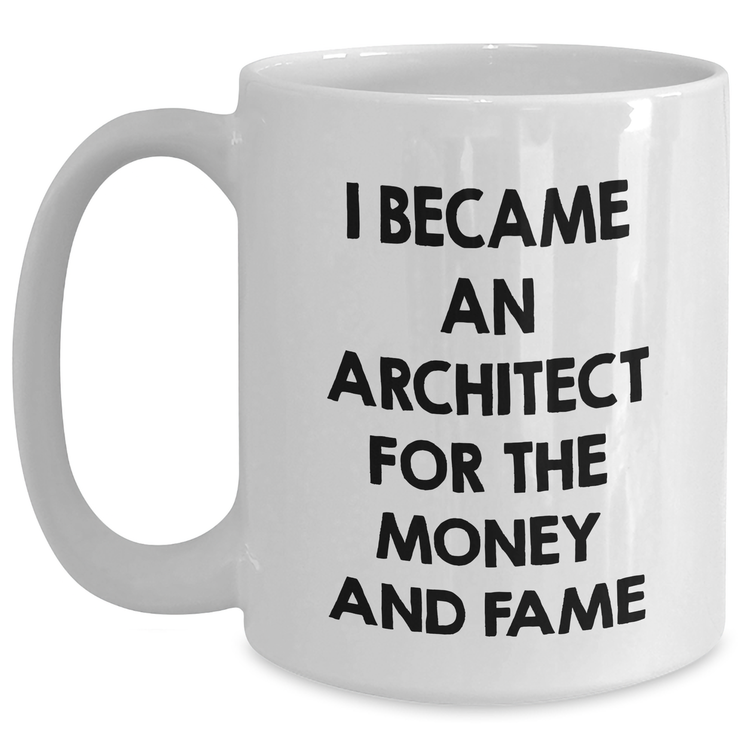 Funny Architect Gifts, I Became An Architect For The Money And Fame White Coffee Mug for Mother's Day, Gifts from Friends - Main