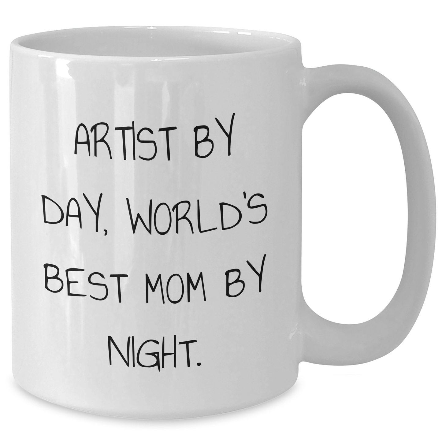 Artist Gifts by Day, Funny Quotes by Night, White Coffee Mug for Father's Day - Additional