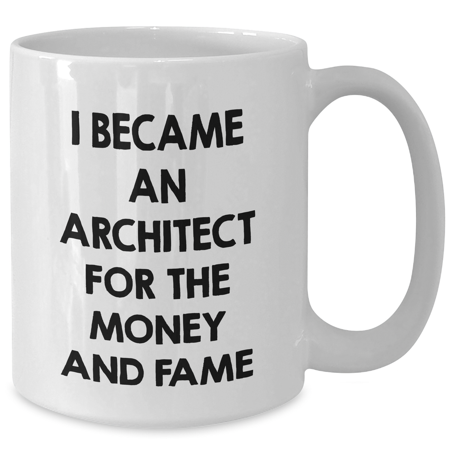 Funny Architect Gifts, I Became An Architect For The Money And Fame White Coffee Mug for Mother's Day, Gifts from Friends - Additional