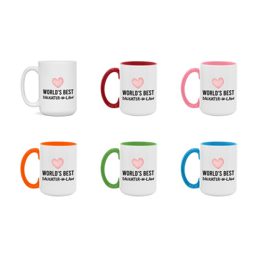 World's Best Daughter-In-Law Mug, Daughter-In-Law Superlative Coffee Mug, 11oz or 15oz Ceramic Cup, Gift for Daughter-In-Law