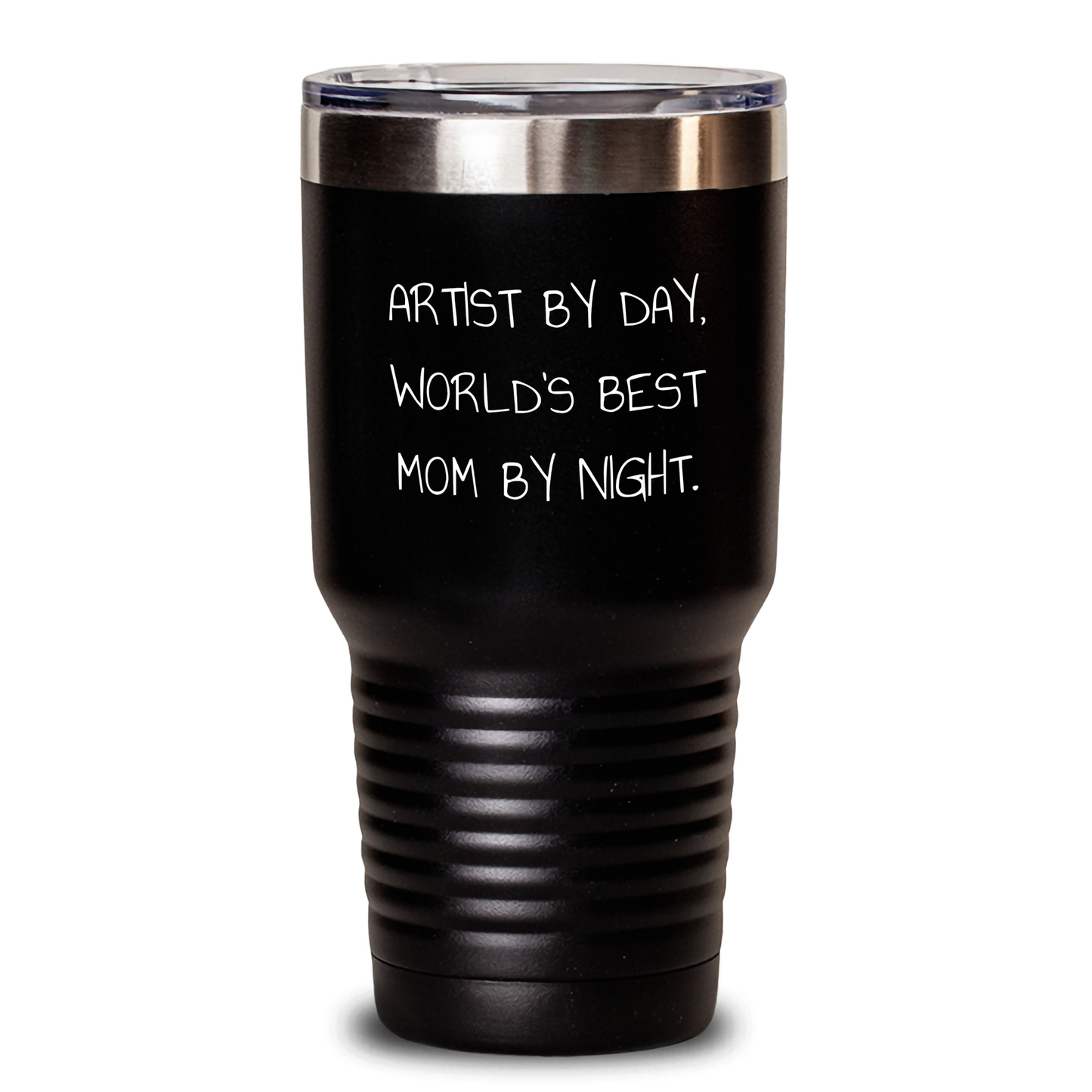 Artist By Day, World's Best Mom By Night. Funny Quote Tumbler Gifts from Dad to Artist, 20oz or 30oz Vacuum Insulated Stainless Steel Tumbler for Hot and Cold Drinks - Main