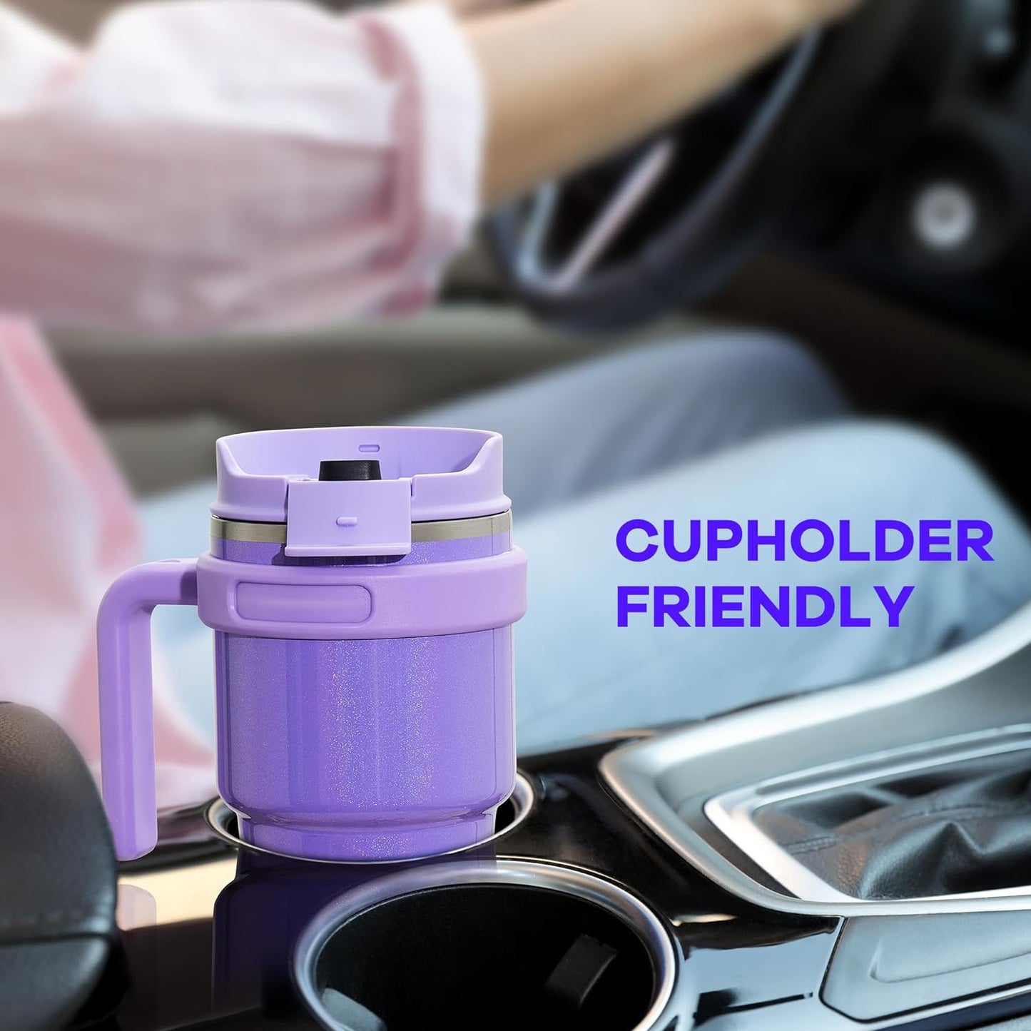20 Oz Insulated Coffee Mug Tumbler with Handle, Stainless Steel Travel Mug Tumbler with Lid and Straw,Double Wall Vacuum Leak Proof Ice Coffee Thermal Cup, Indigo Black