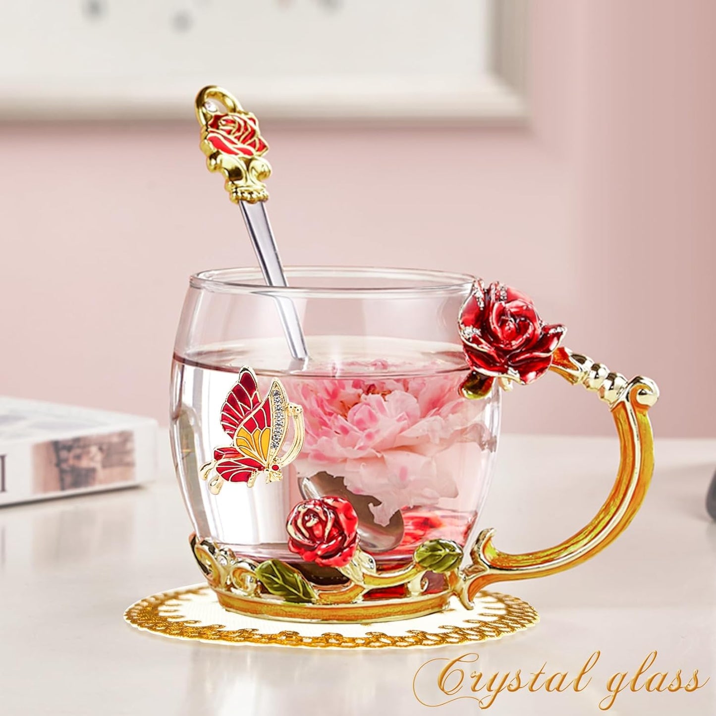 Gifts for Mom Women Mothers Day Glass Coffee Enamels Mug Best Birthday Valentines Gifts for Her Girlfriend Wife from Daughter Son Valentine'S Christmas Stocking Stuffers for Women Tea Cup