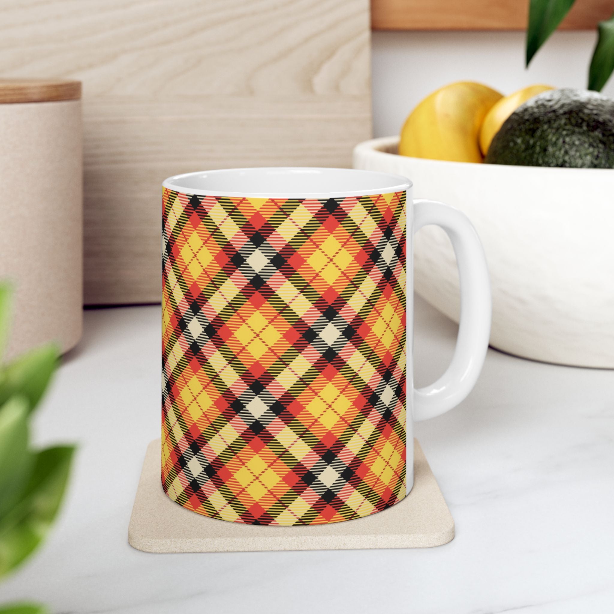 Plaid Ceramic Mug - Cozy and Stylish Drinkware for Every Occasion