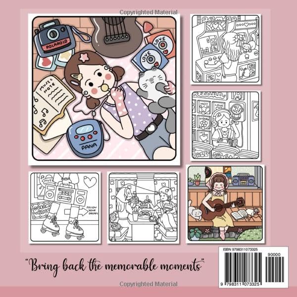 90’s Girl Vibes Coloring Book for Teens and Adults: Bring Back The Nostalgia Moments, Cute, and Easy for stress relief, and relaxation