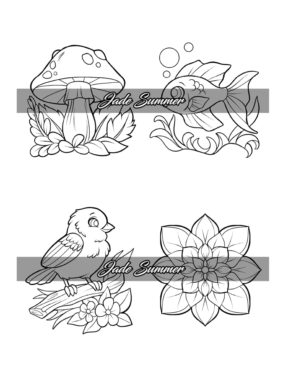 Stress Relief: Adult Coloring Book with Animals, Flowers, Fantasy, and More for Mindfulness and Relaxation