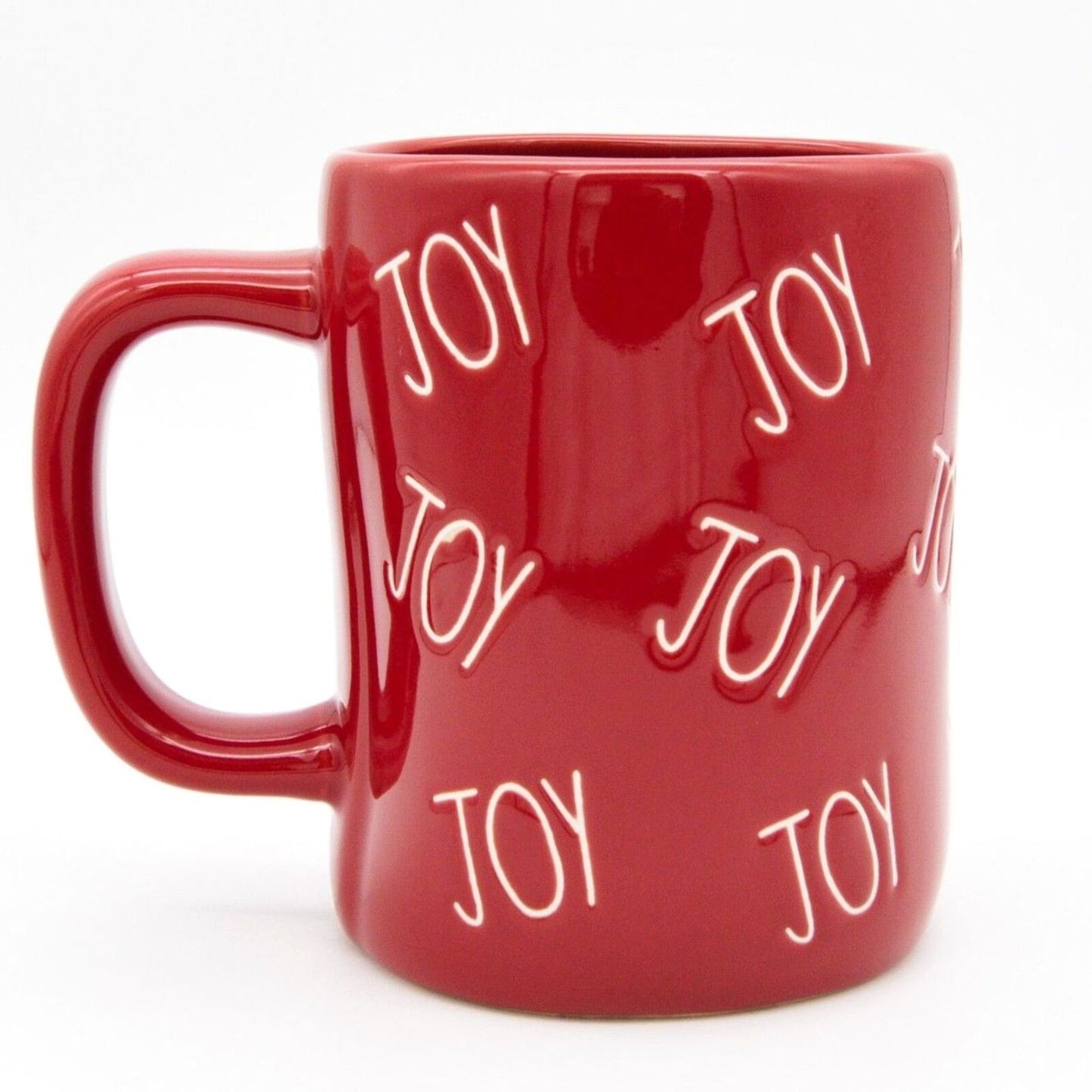 Red Rae Dunn Mug - Joy 16oz Ceramic Christmas Coffee Cup Gift For Mom - New