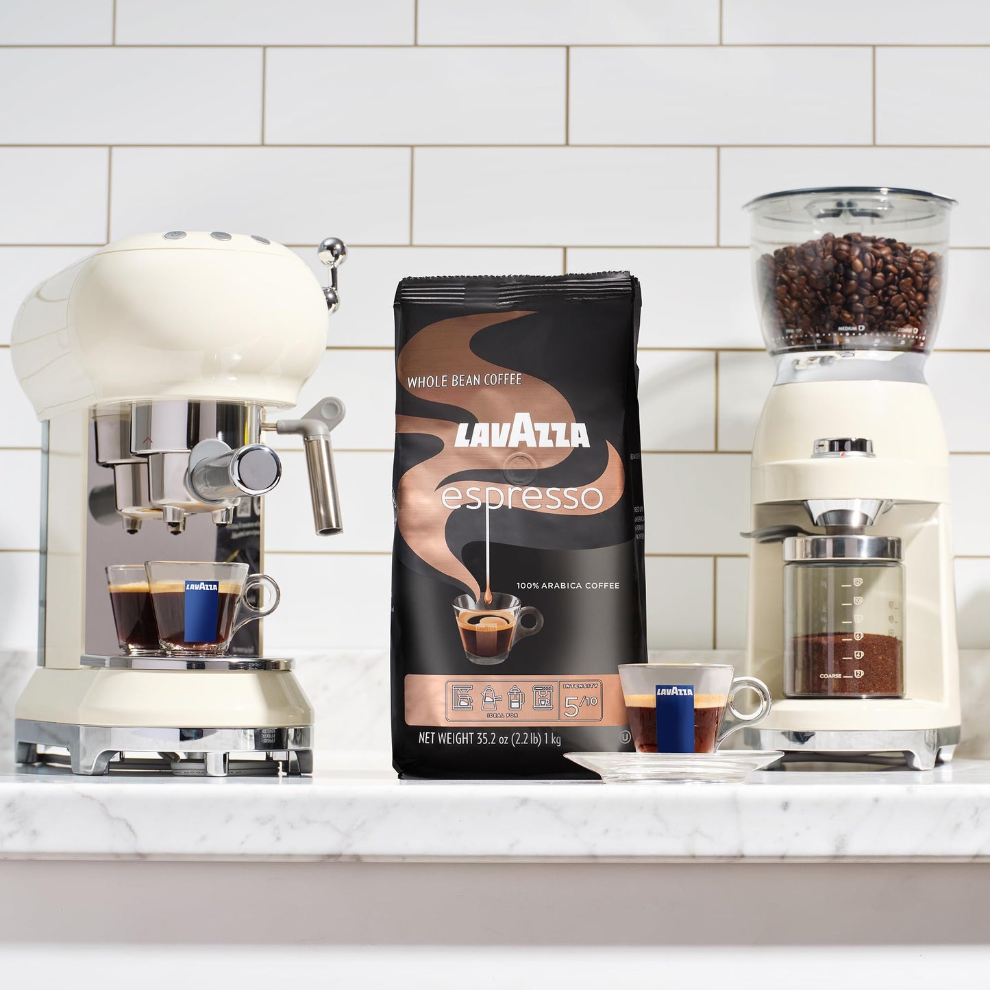 Lavazza Espresso Whole Bean Coffee, Medium Roast, 100% Arabica, 2.2 lb Bag (Pack of 1)