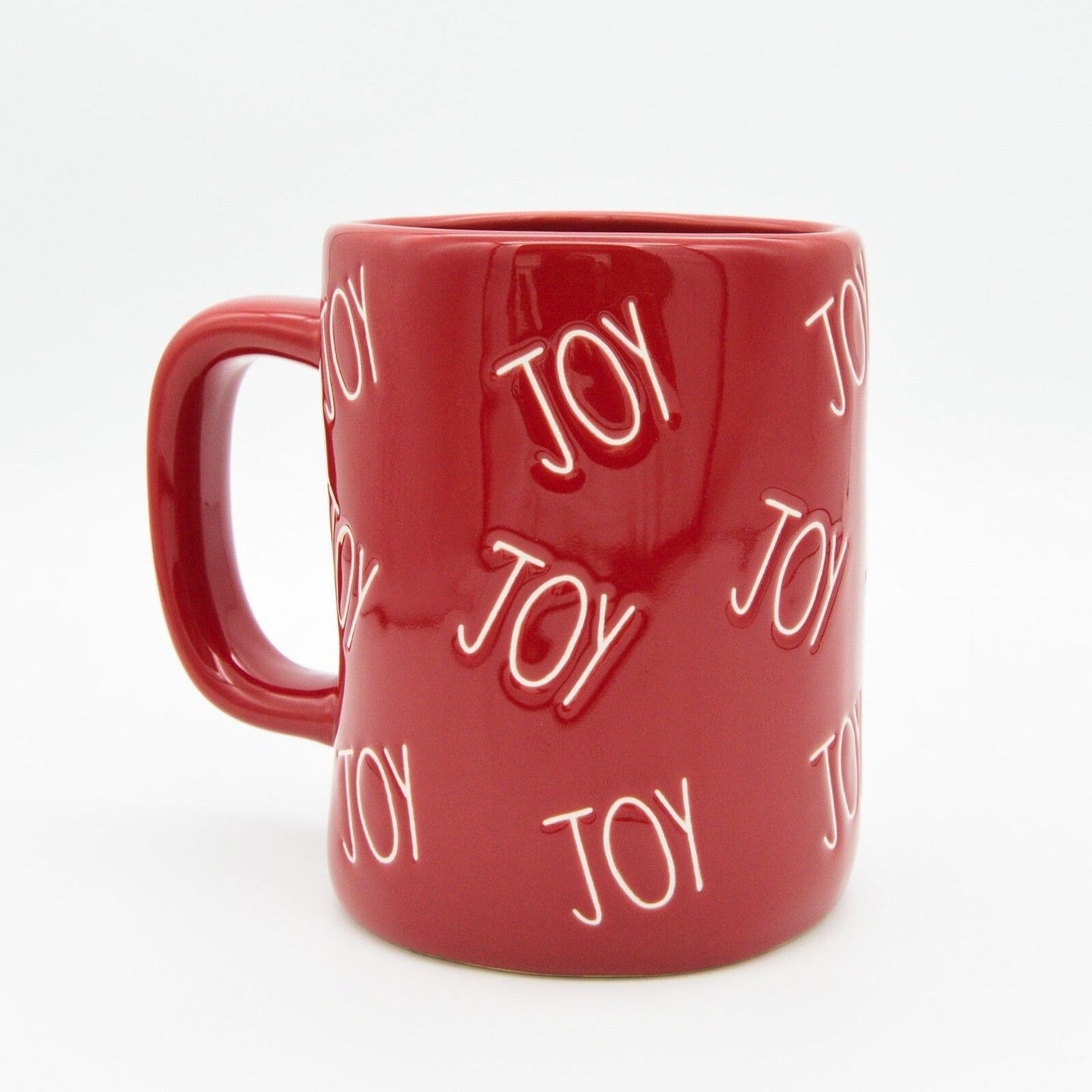 Red Rae Dunn Mug - Joy 16oz Ceramic Christmas Coffee Cup Gift For Mom - New