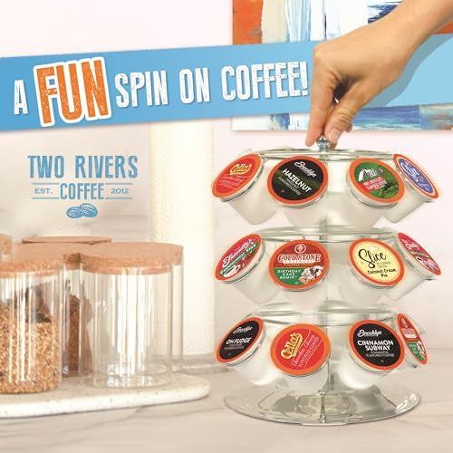 Two Rivers Coffee Flavored Coffee Pods Compatible with Keurig K Cup Brewers, Assorted Variety Pack Flavored Coffee, 40 Count