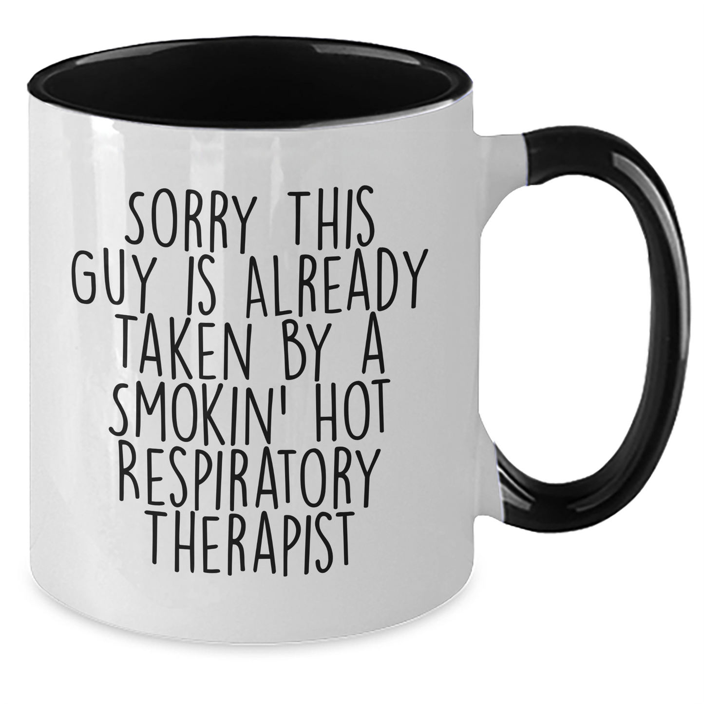 Funny Respiratory Therapist Gifts, Sorry This Guy Is Already Taken, Two Tone Coffee Mug for Men, Women, or Coworkers on Father's Day - Gifts from Family, Friends, or Colleagues - Additional