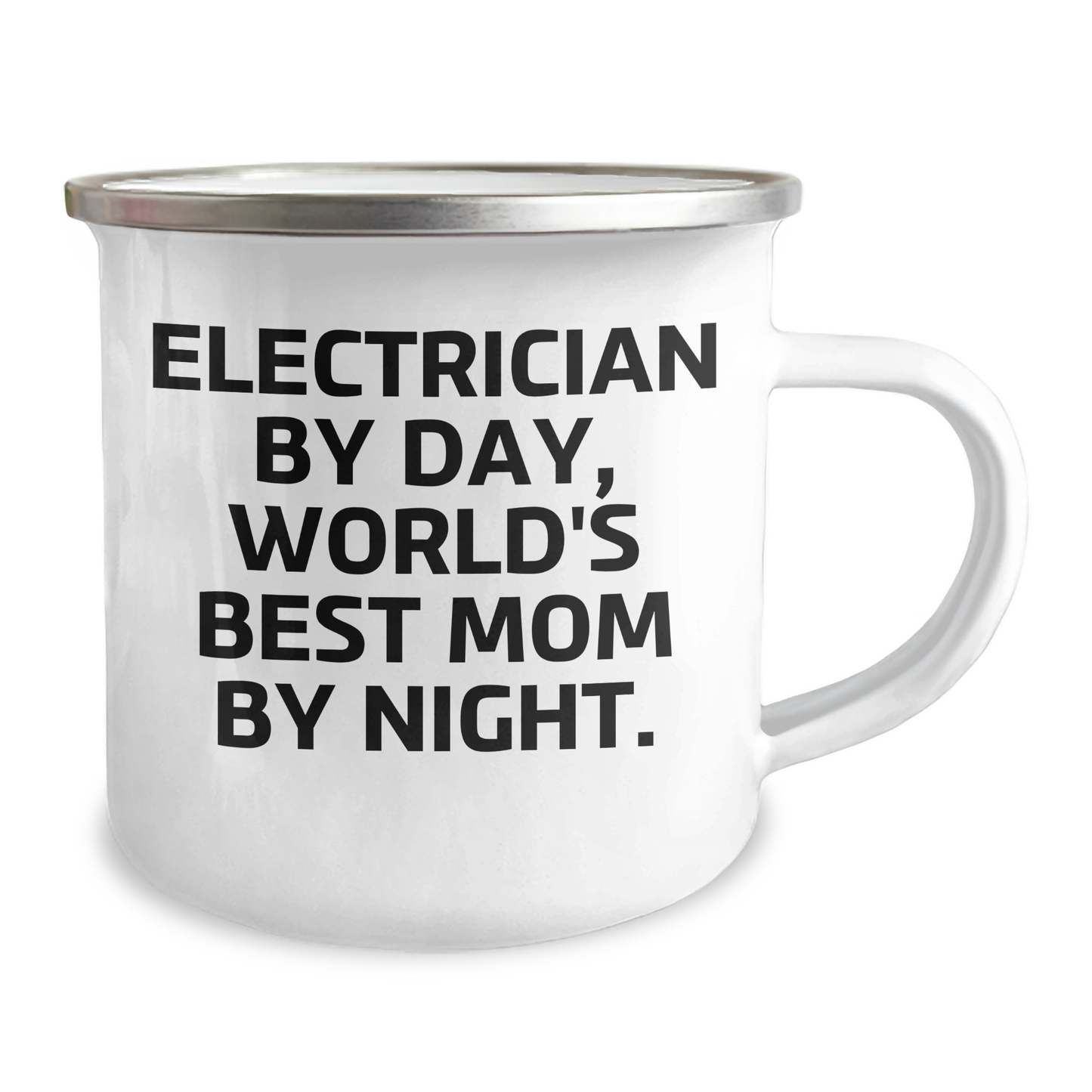 Electrician Gifts for Men, Funny Camping Mug - 'Electrician By Day, World's Best Mom By Night.' - Unique Father's Day Unique Gifts from Family - Image 2
