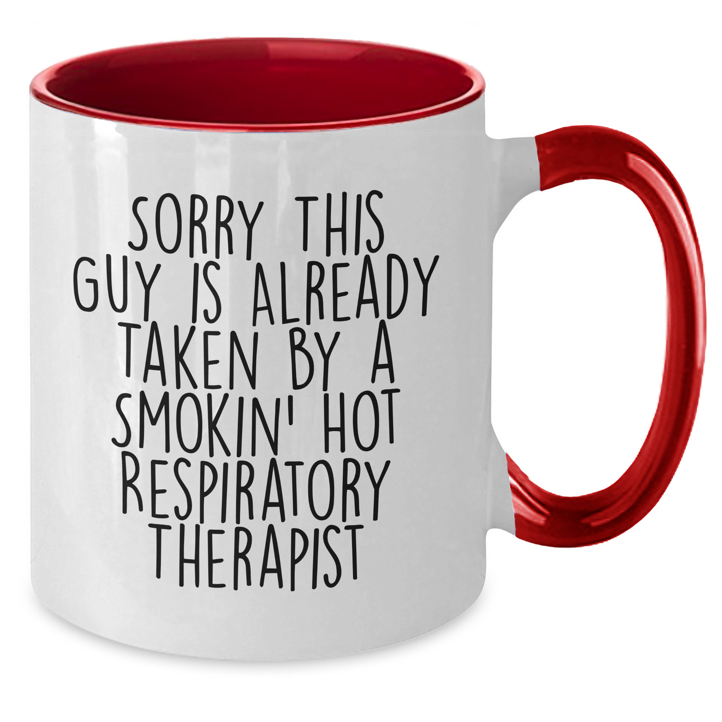 Funny Respiratory Therapist Gifts, Sorry This Guy Is Already Taken, Two Tone Coffee Mug for Men, Women, or Coworkers on Father's Day - Gifts from Family, Friends, or Colleagues - Additional