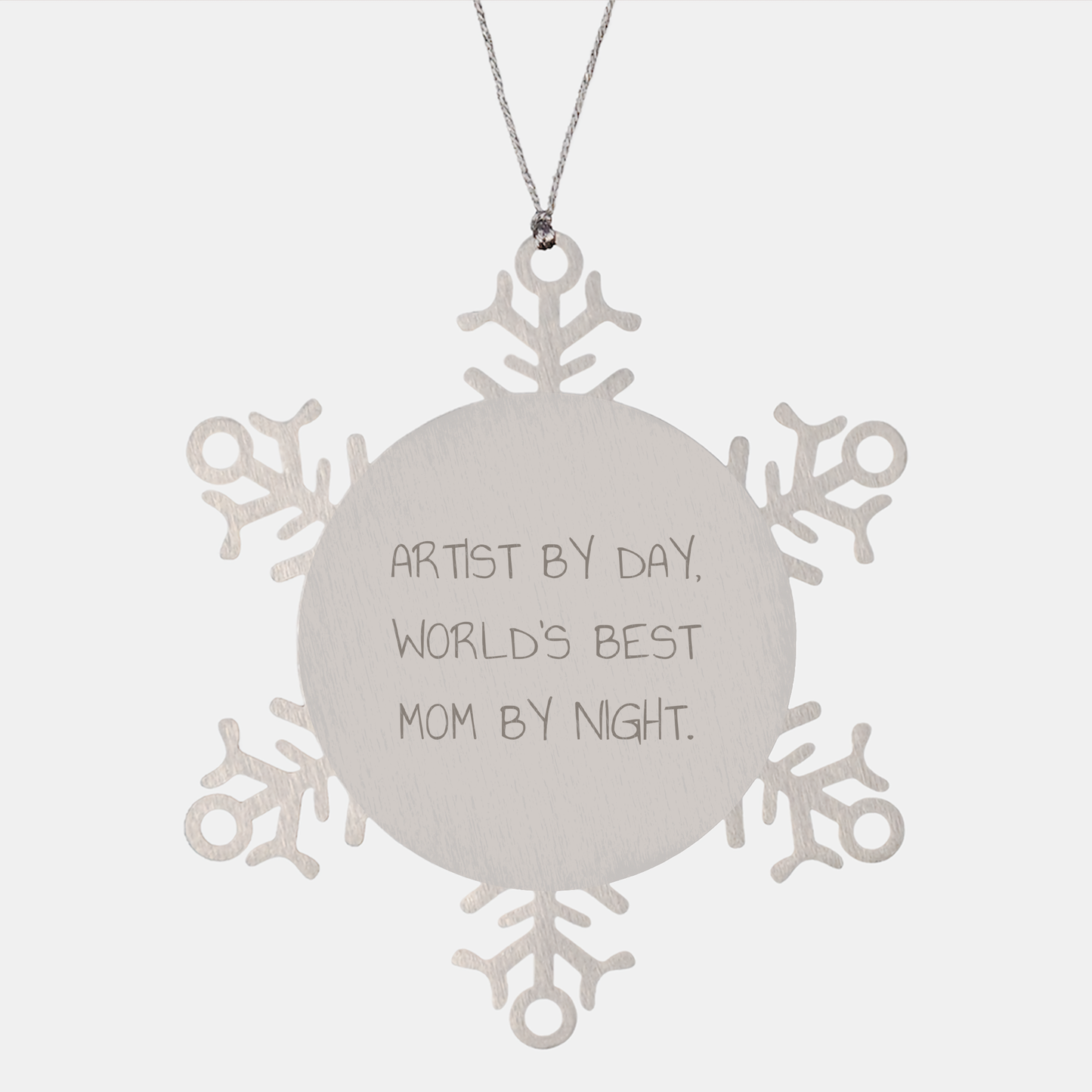 Artist Gifts, Funny Quote Christmas Snowflake Ornament, Gifts from Mom to Artist, Gifts for Artist - Image 1