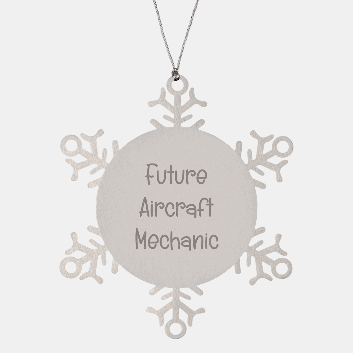 Aircraft Mechanic Gifts from Friends - Future Aircraft Mechanic Snowflake Ornament, Inspirational Christmas Unique Gift for Men, 3.14 inches - Image 1