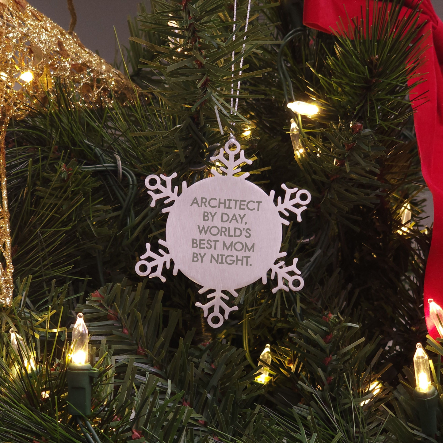 Architect Gifts, Snowflake Ornament, Funny Quote, Christmas Unique Presents from Mom, Gift Ideas for Architect - Image 3