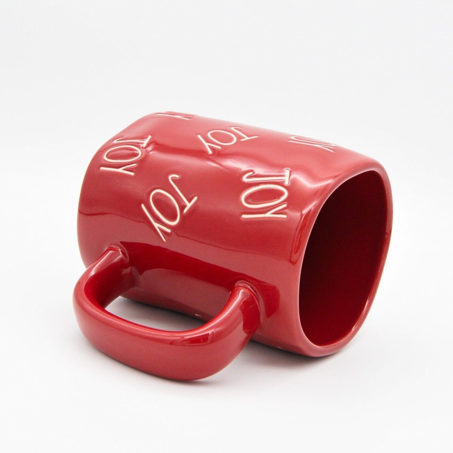 Red Rae Dunn Mug - Joy 16oz Ceramic Christmas Coffee Cup Gift For Mom - New