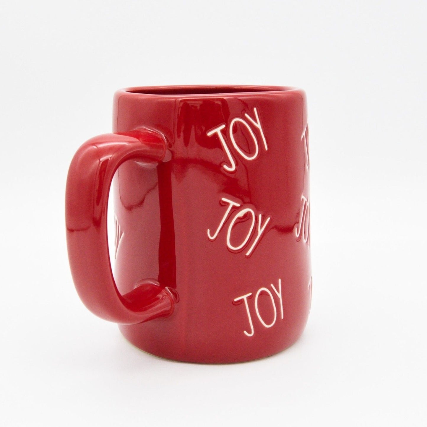 Red Rae Dunn Mug - Joy 16oz Ceramic Christmas Coffee Cup Gift For Mom - New