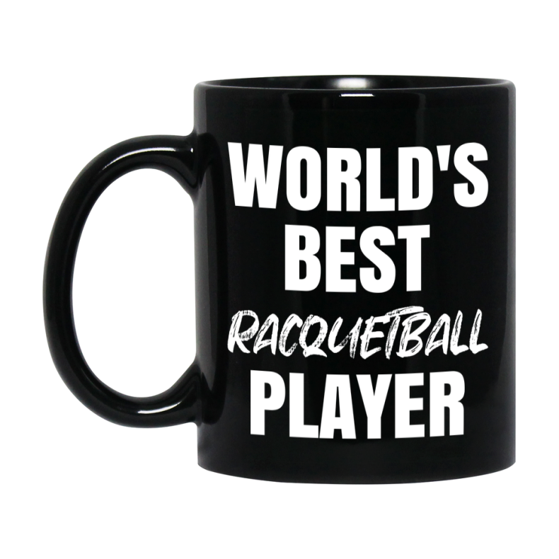 World's Best Racquetball Player Mug, Double-Sided 11Oz Or 15Oz Black Ceramic Coffee Cup