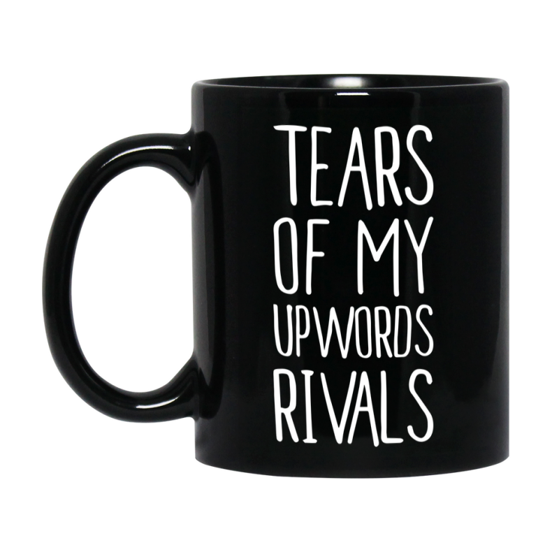 Funny Upwords Mug, Tears Of My Upwords Rivals, 11Oz Or 15Oz Black Ceramic Coffee Cup