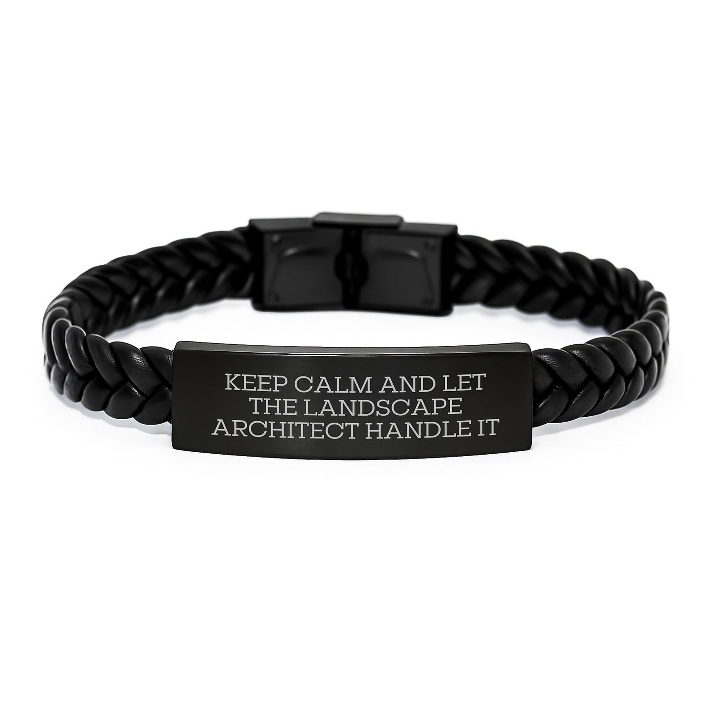 Funny Keep Calm and Let the Landscape Architect Handle It Interlaced Leather Bracelet Graduation Gifts from Men to Coworkers - Image 1