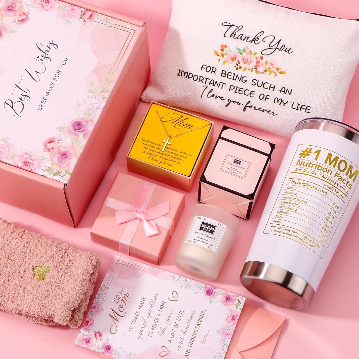 Mothers Day Gifts for Mom from Daughter Son - Personalized Birthday Gifts for Mother in Law, Mama, Stepmom Gift Baskets Box, Unique Best Mom Ever Presents Ideas