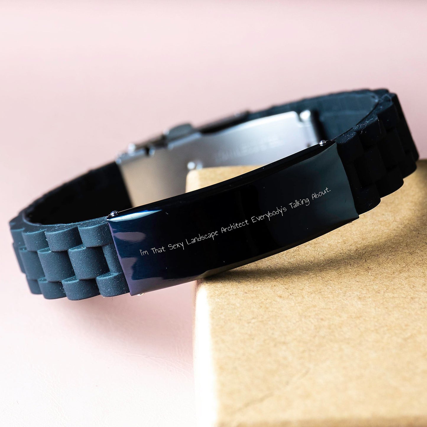 Sexy Landscape Architect Gifts from Friends - Graduation Unique Gifts for Men, Women, Coworkers, Family, I'm That Sexy Landscape Architect Everybody's Talking About. Glide lock Clasp Bracelet - Image 3
