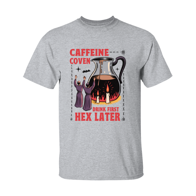 Funny Halloween Coffee Lovers T-Shirt, Graphic Halloween Tee, Gildan 500 Unisex