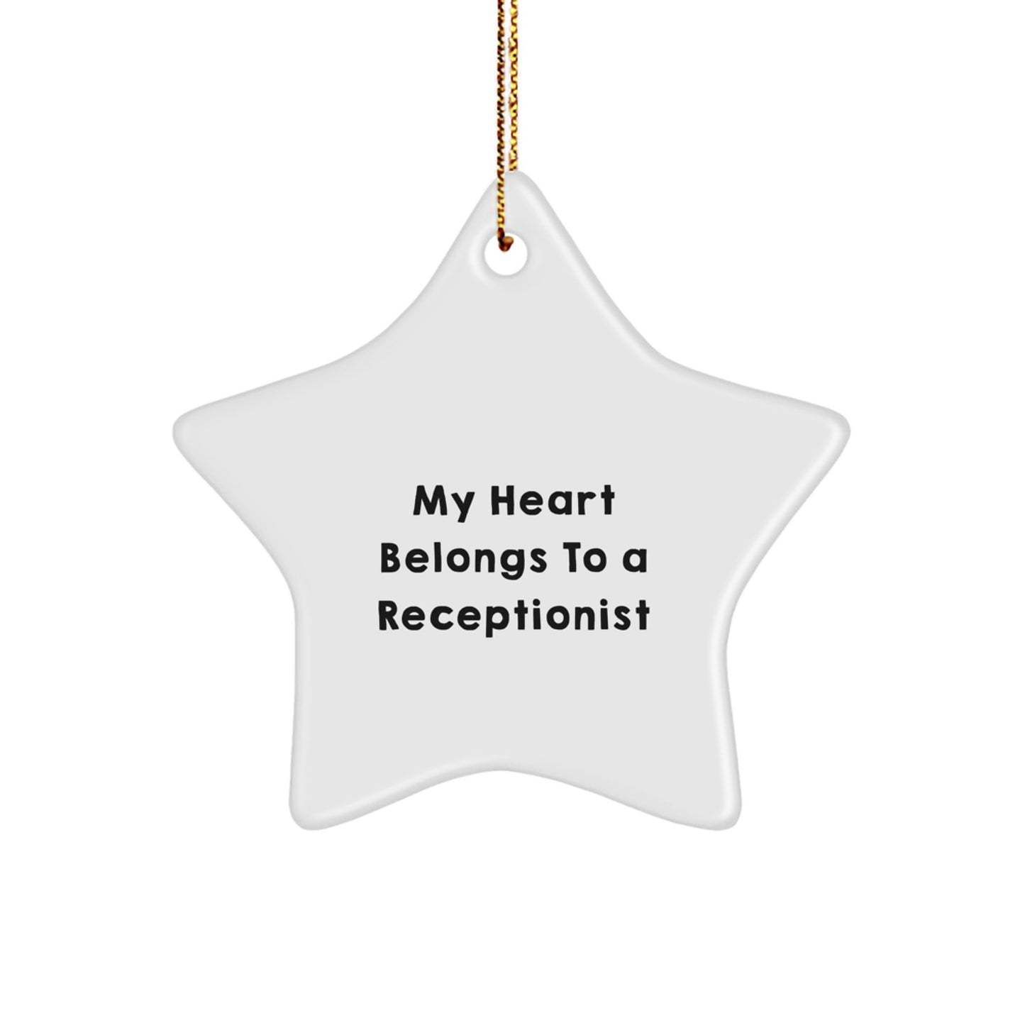 Funny Quote Gifts from Friends to Receptionist, Star Ornament, Christmas Unique Gifts - Image 1