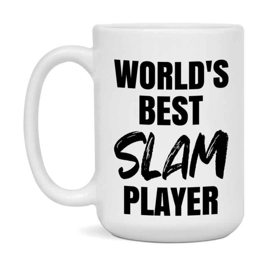 World's Best Slam Player Mug, Funny Card Game Player Gift, 11Oz Or 15Oz White Ceramic Mug