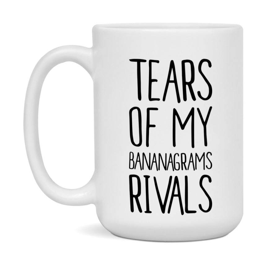 Funny Bananagrams Gameboard Mug – Tears Of My Bananagrams Rivals, 11Oz Or 15Oz White Ceramic Coffee Cup Gift