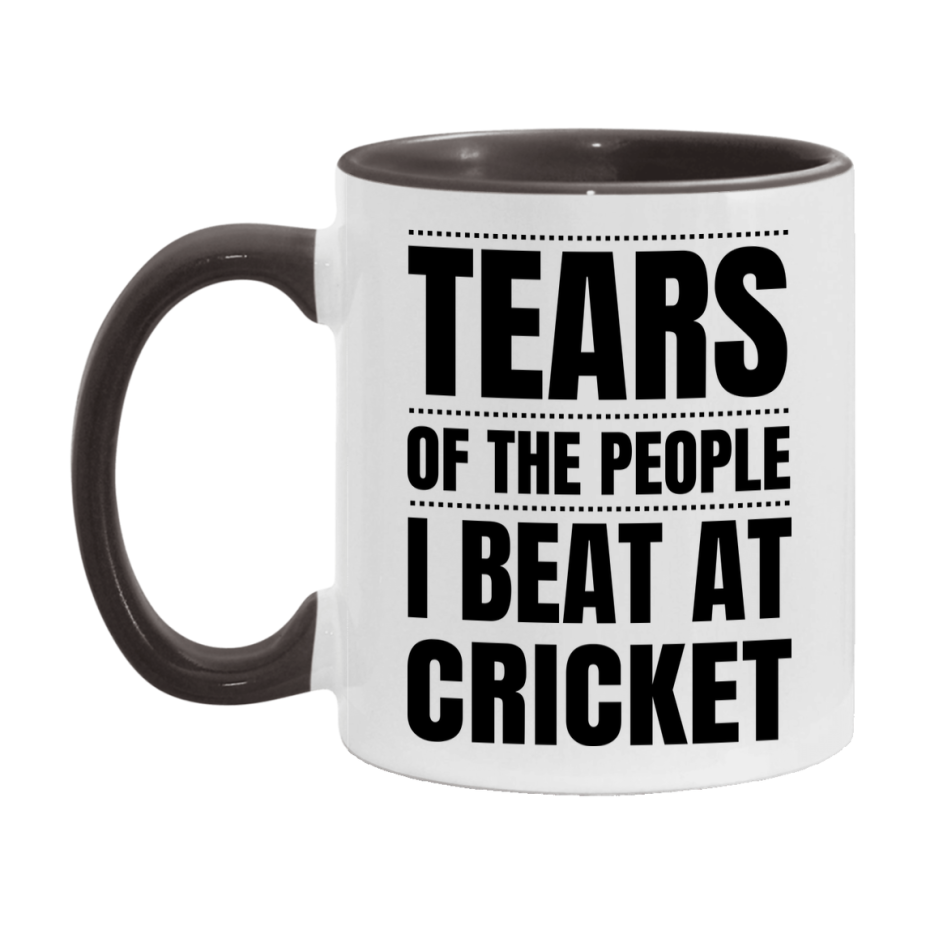 Funny Cricket Mug - "Tears Of The People I Beat At Cricket" - 11Oz Or 15Oz Ceramic Coffee Cup