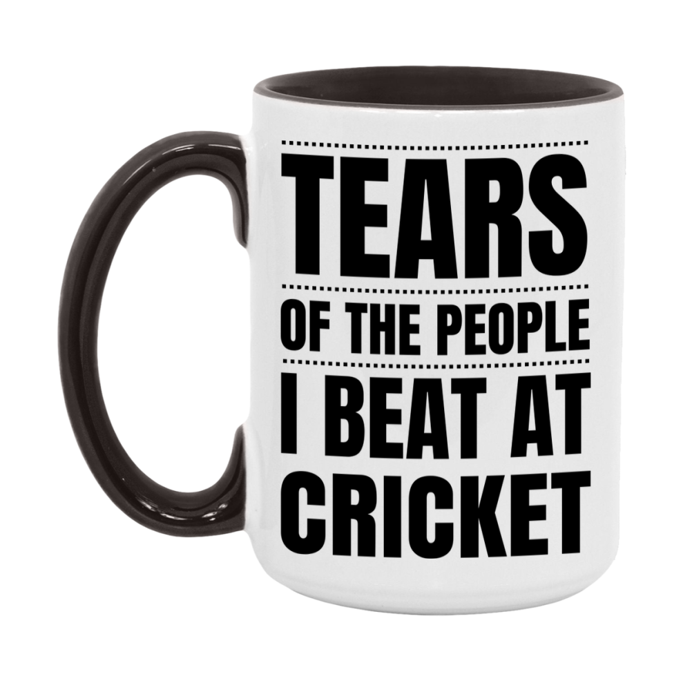 Funny Cricket Mug - "Tears Of The People I Beat At Cricket" - 11Oz Or 15Oz Ceramic Coffee Cup