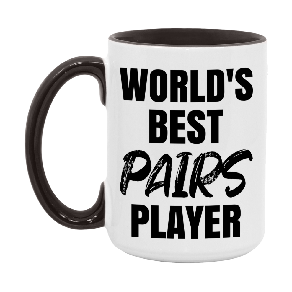 World's Best Pairs Player Mug, Funny Card Game Player Gift, 11Oz Or 15Oz White Ceramic Mug