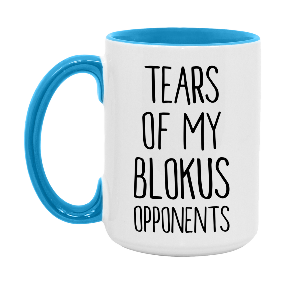 Funny Board Game Mug, Tears of My Blokus Opponents, 11oz or 15oz Ceramic White Coffee Cup