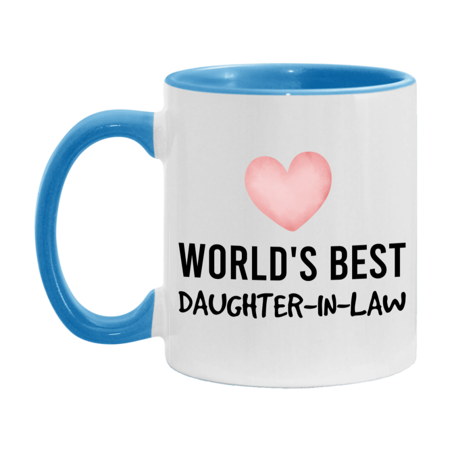 World's Best Daughter-In-Law Mug, Daughter-In-Law Superlative Coffee Mug, 11oz or 15oz Ceramic Cup, Gift for Daughter-In-Law