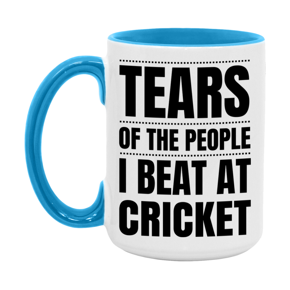 Funny Cricket Mug - "Tears Of The People I Beat At Cricket" - 11Oz Or 15Oz Ceramic Coffee Cup