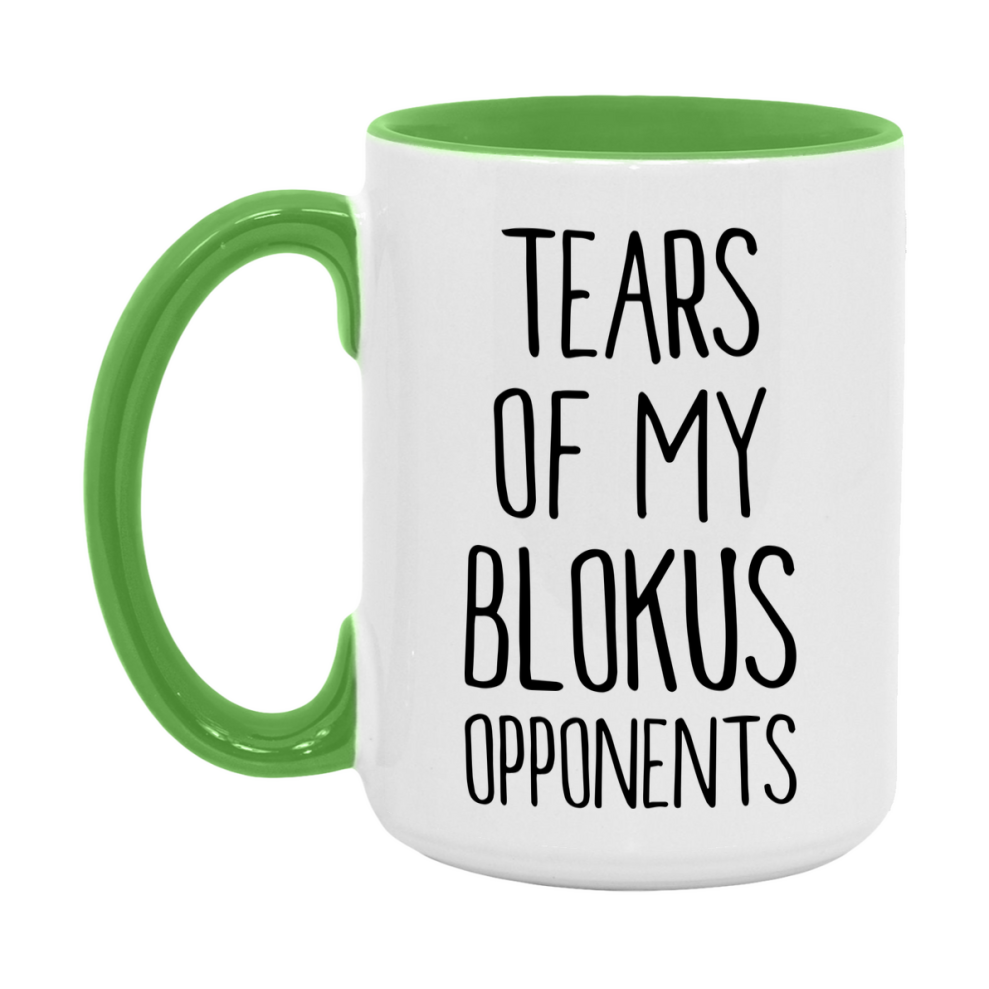 Funny Board Game Mug, Tears of My Blokus Opponents, 11oz or 15oz Ceramic White Coffee Cup