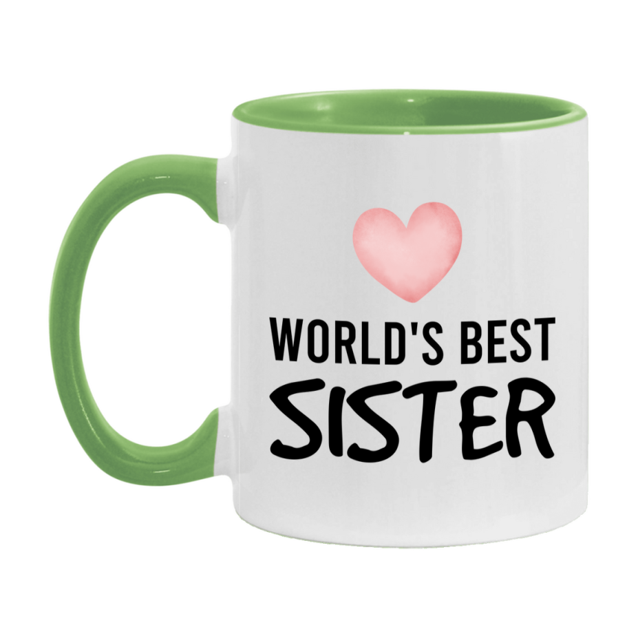 World's Best Sister Mug, Sister Superlative Coffee Mug, 11oz or 15oz Ceramic Cup, Gift for Sister