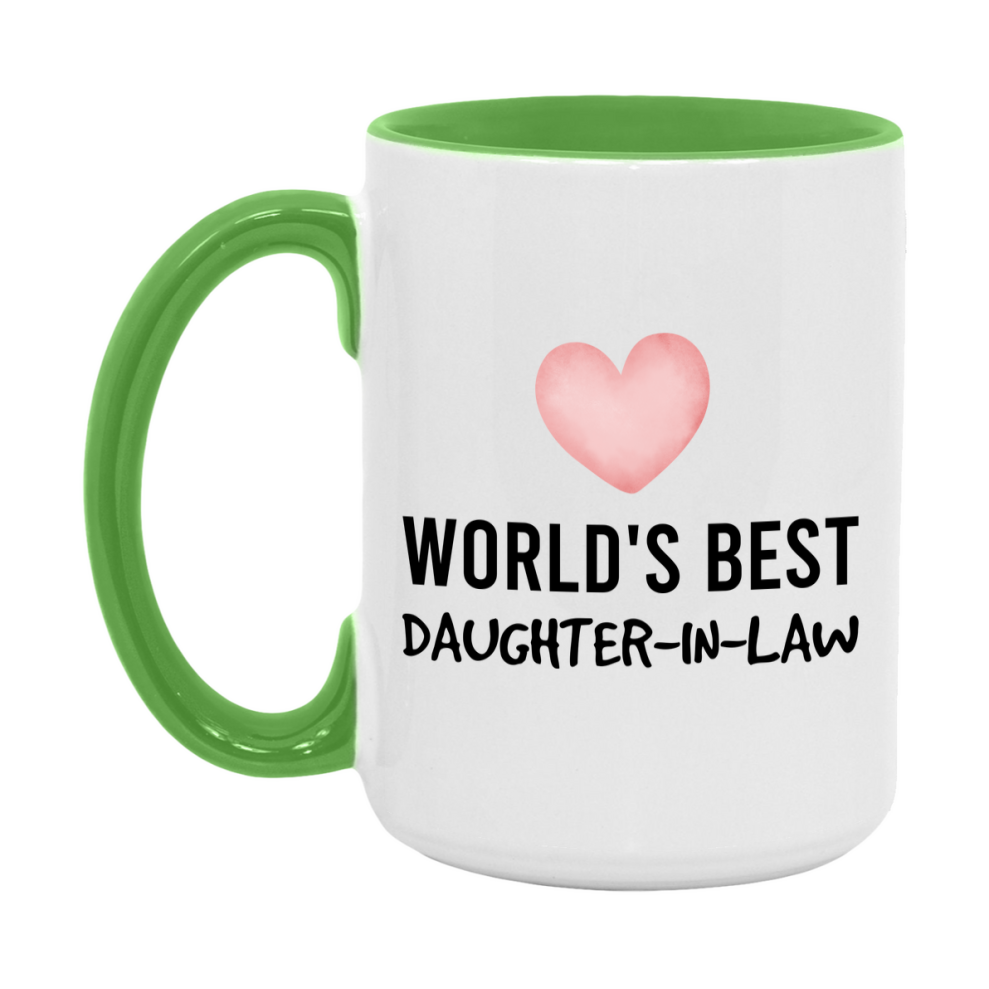 World's Best Daughter-In-Law Mug, Daughter-In-Law Superlative Coffee Mug, 11oz or 15oz Ceramic Cup, Gift for Daughter-In-Law