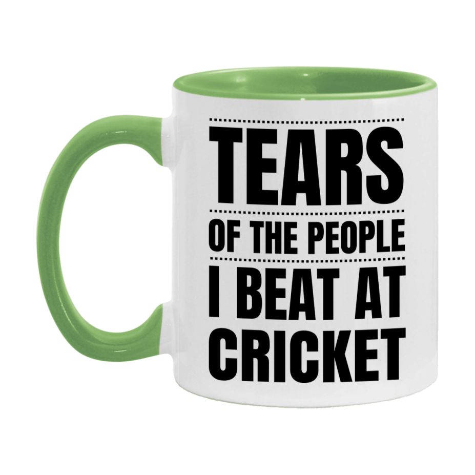Funny Cricket Mug - "Tears Of The People I Beat At Cricket" - 11Oz Or 15Oz Ceramic Coffee Cup