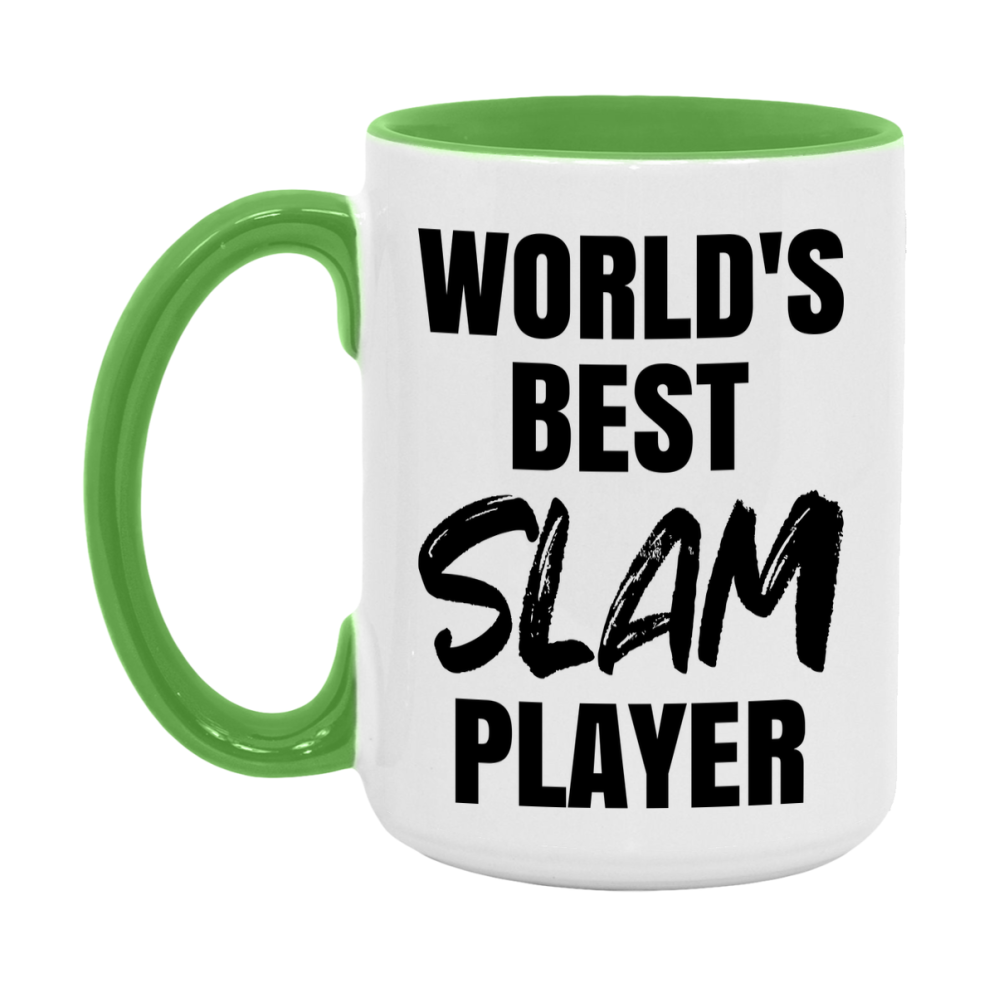 World's Best Slam Player Mug, Funny Card Game Player Gift, 11Oz Or 15Oz White Ceramic Mug