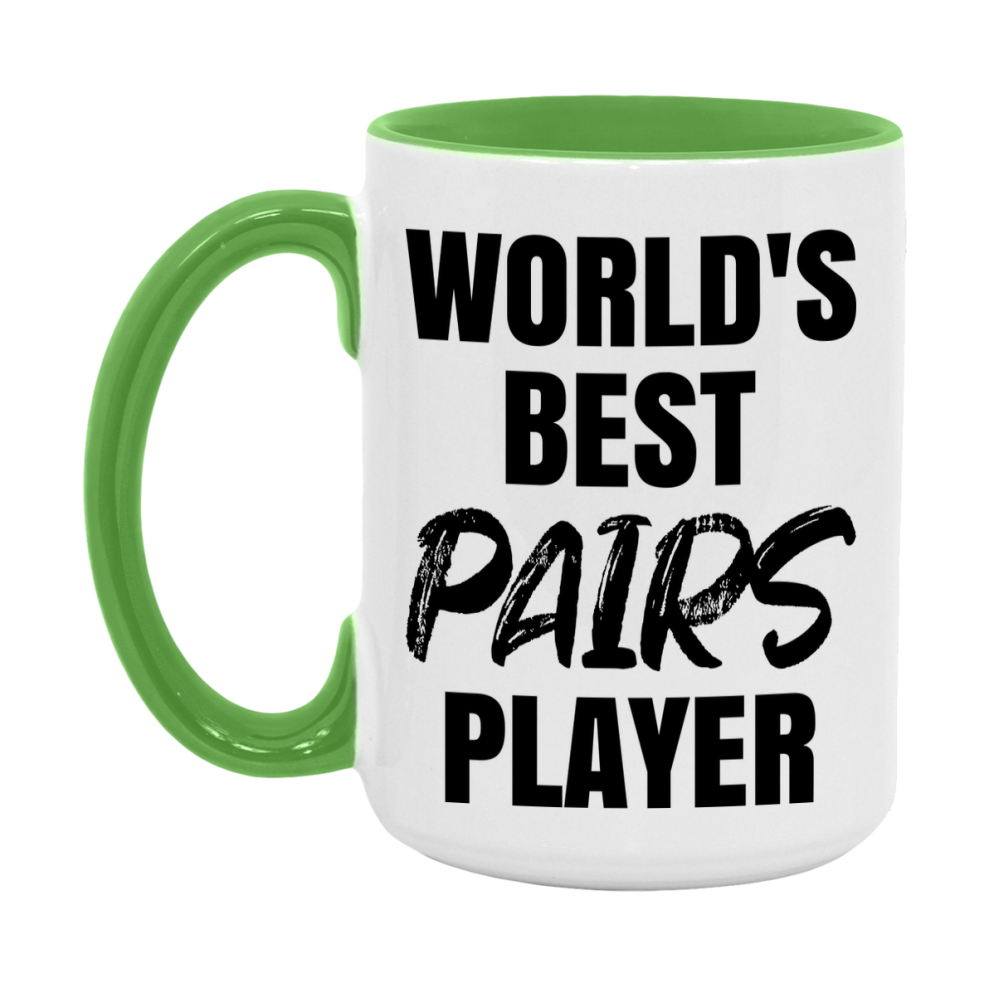 World's Best Pairs Player Mug, Funny Card Game Player Gift, 11Oz Or 15Oz White Ceramic Mug