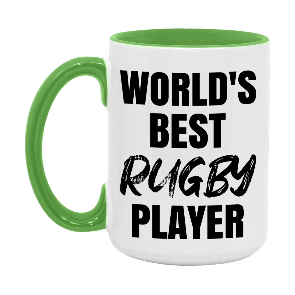 World's Best Rugby Player Mug, Double-Sided 11Oz Or 15Oz Coffee Cup