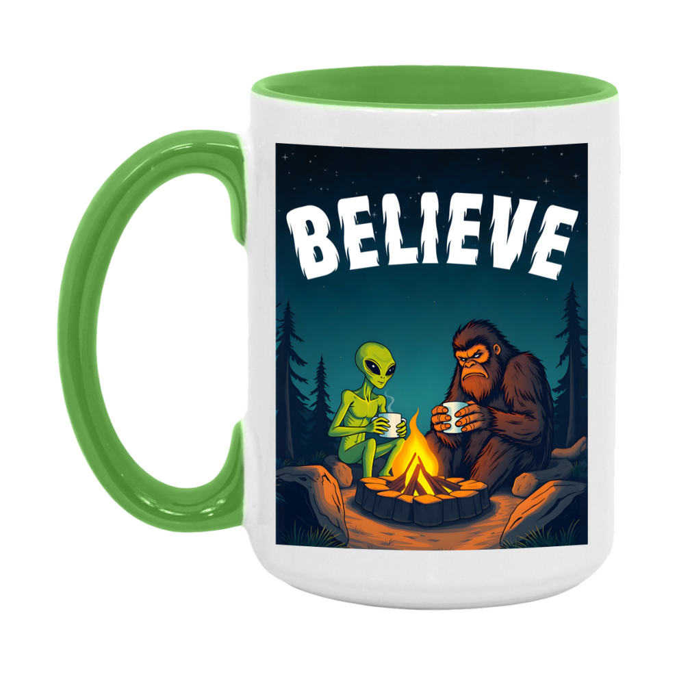 Bigfoot Mug – Funny Bigfoot And Alien Coffee Cup, Double-Sided 11Oz Or 15Oz Ceramic, Perfect Mother’s Day Or Father’s Day Gift