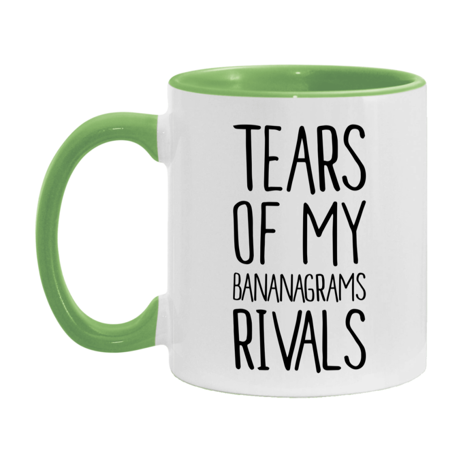 Funny Bananagrams Gameboard Mug – Tears Of My Bananagrams Rivals, 11Oz Or 15Oz White Ceramic Coffee Cup Gift