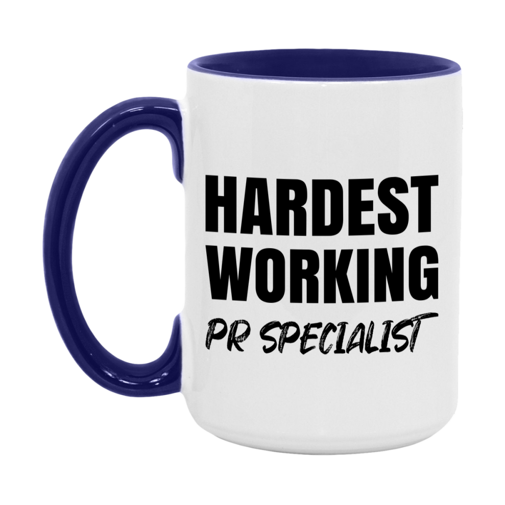 Pr Specialist Superlative Mug, Hardest Working Pr Specialist, 11oz or 15oz Ceramic Coffee Mug, Double-Sided Cup, Gift for Pr Specialist, Coworker Gift, Boss Gift
