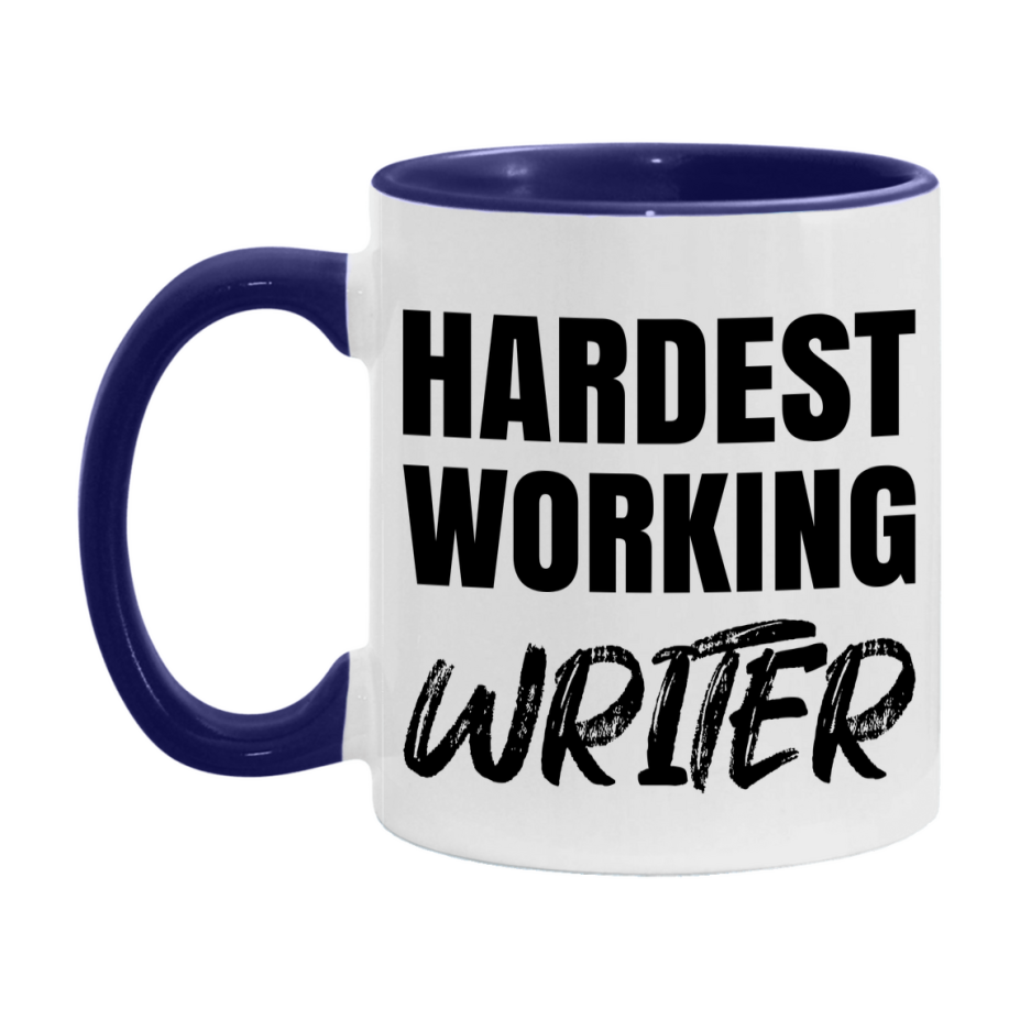 Writer Superlative Mug, Hardest Working Writer, 11oz or 15oz Ceramic Coffee Mug, Double-Sided Cup, Gift for Writer, Coworker Gift, Boss Gift