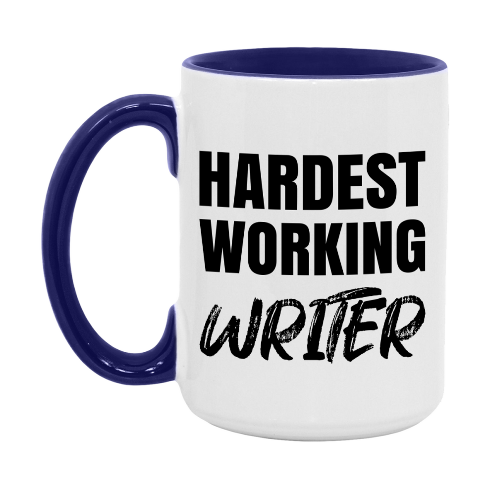 Writer Superlative Mug, Hardest Working Writer, 11oz or 15oz Ceramic Coffee Mug, Double-Sided Cup, Gift for Writer, Coworker Gift, Boss Gift